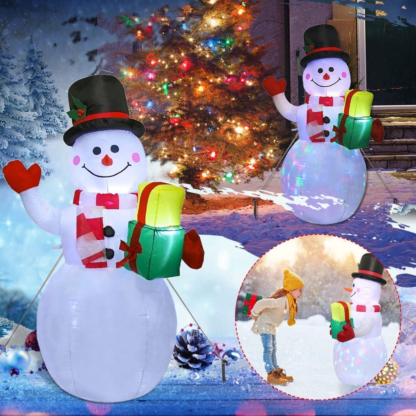 Christmas Glowing Inflatable Snowman